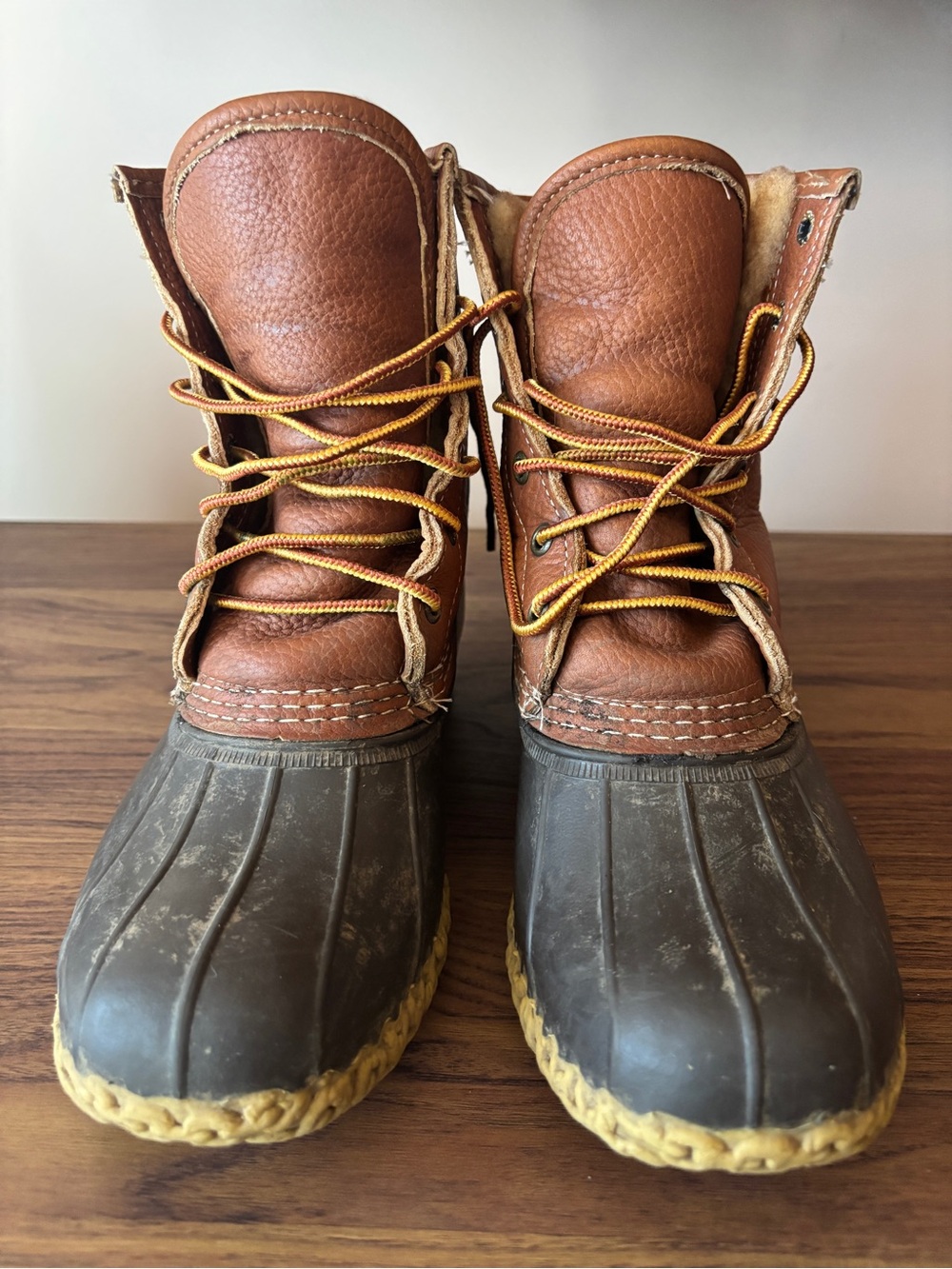 LL Bean Women’s Waterproof Brown Leather Duck Boots - Classic Outdoor Style